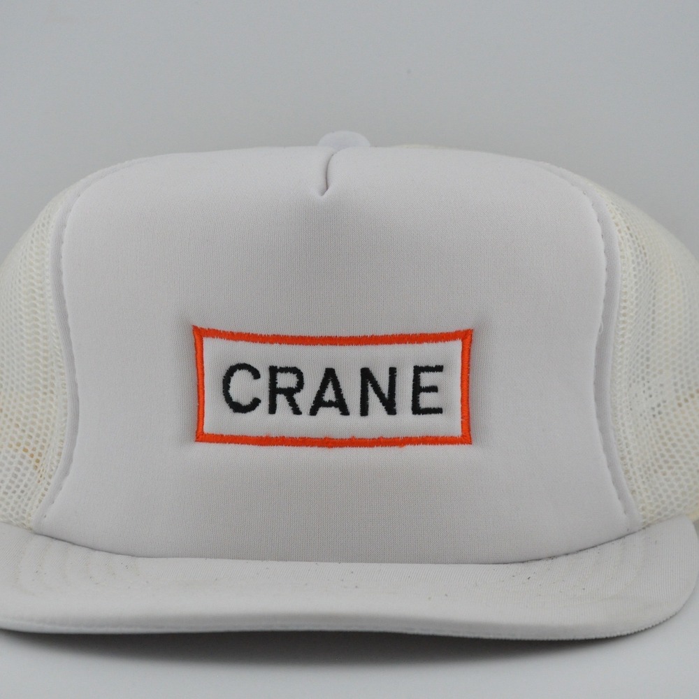 Crane Trucker Hat‎ Adjustable White Good Vintage Snapback Mesh Foam Patch Hat